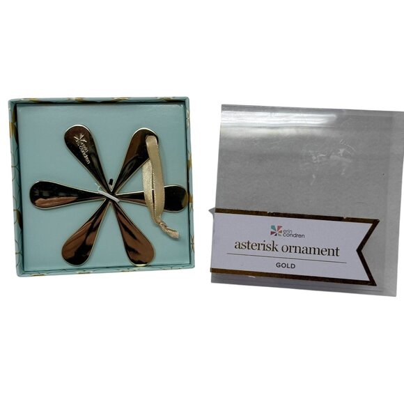 Erin Condren Gold Metal Asterisk Ornament Christmas Snowflake Bookmark - Picture 2 of 3